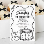 Black Bow Tying Up Her Twenties 30th Birthday  Invitation<br><div class="desc">Celebrate her milestone 30th birthday with this trendy black & white tying up her twenties 30th birthday invitation! This fully customizable invite features playful typography and trendy hand drawn design, making it the ideal choice for anyone looking to host a fun and stylish 30th birthday bash. Personalize with your party...</div>