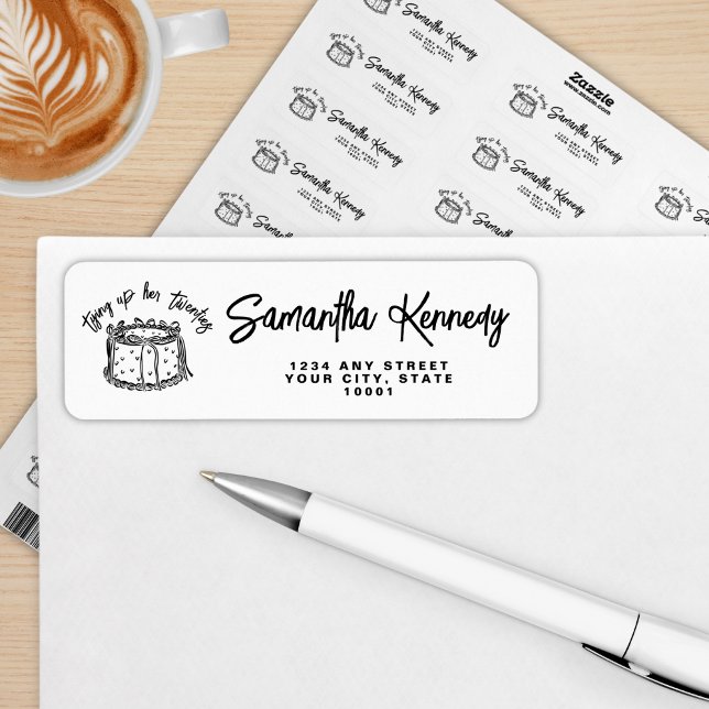 Black Bow Tying Up Her Twenties 30th Birthday  Label (Creator Uploaded)