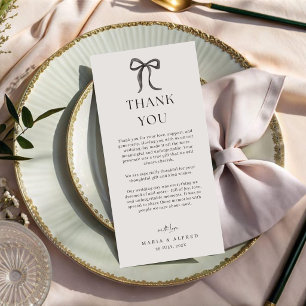 Black Bow Wedding Thank You Card QR Code
