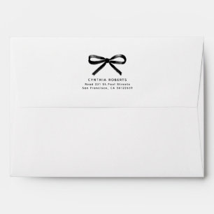 Black Bow Whimsical Modern Elegant Retro Chic Envelope