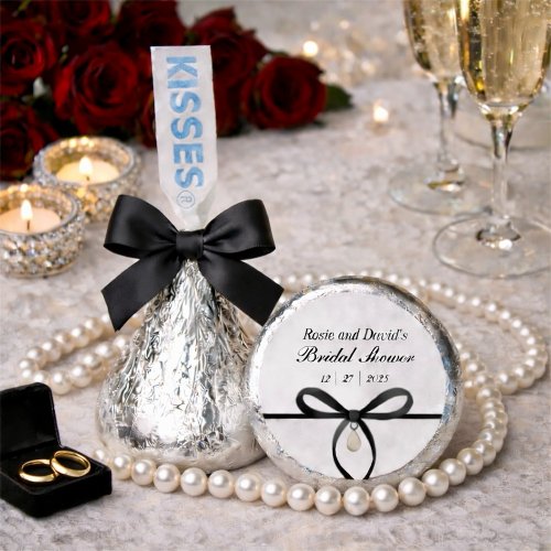Black Bow With Pearl Old Money Style Bridal Shower