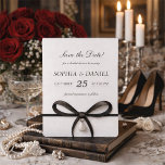 Black Bow With Pearl Old Money Style Bridal Shower Save The Date<br><div class="desc">Black Bow With Pearl Old Money Style Bridal Shower Save the Date!</div>