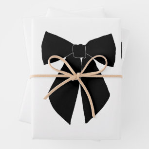 Black Bow Wrapping Paper Sheets
