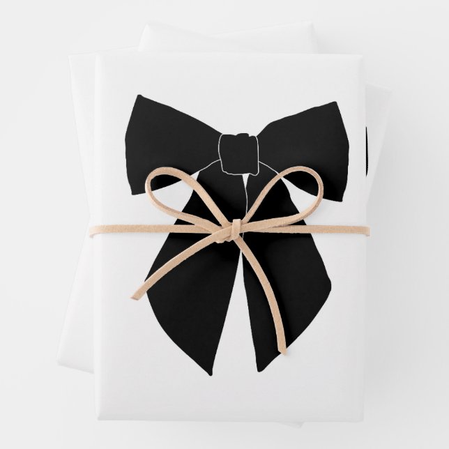 Black Bow Wrapping Paper Sheets (In situ)