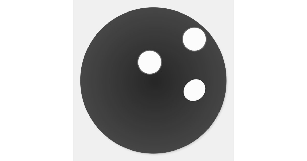 Black Bowling Ball Classic Round Sticker | Zazzle.com