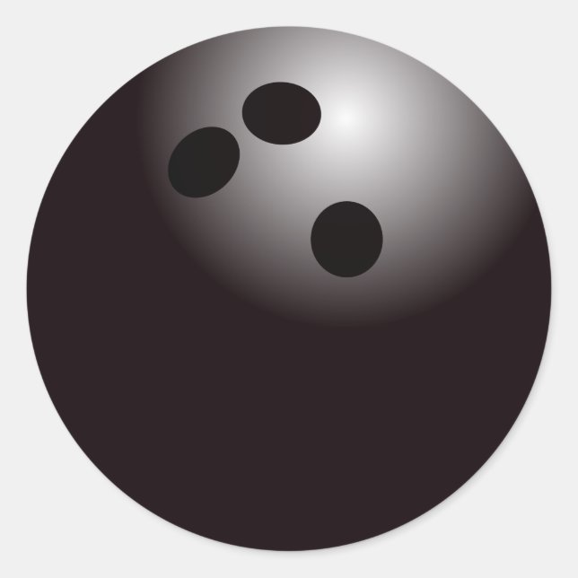 Black Bowling Ball Classic Round Sticker (Front)