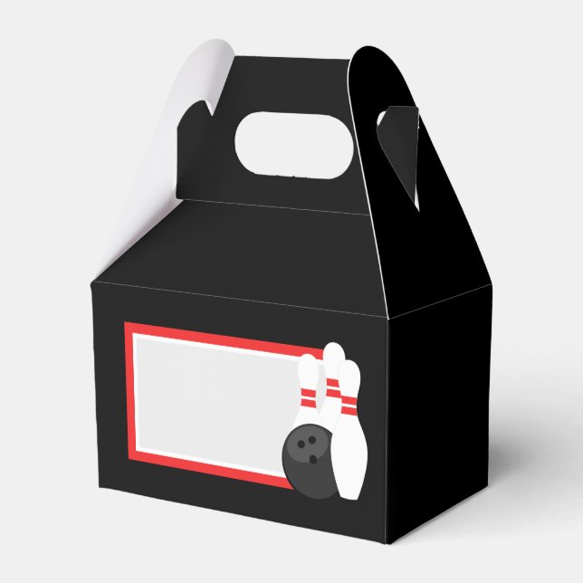 Black Bowling Favor Boxes (Front Side)