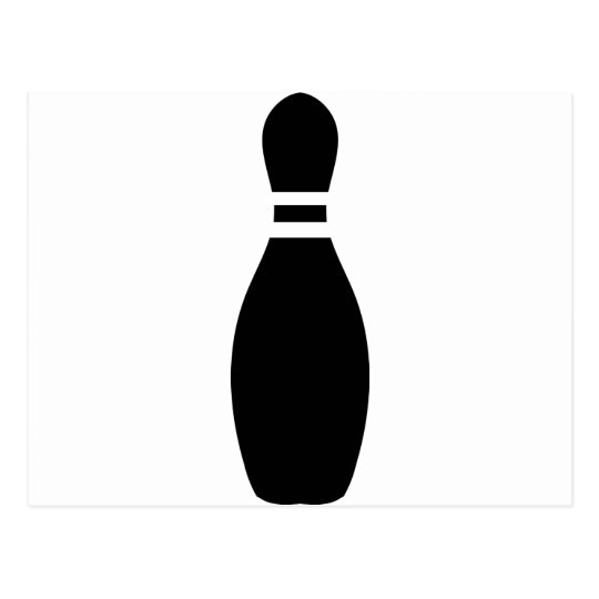 black bowling pin postcard