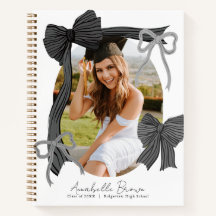 Black Bows Photo Graduation Guest Book