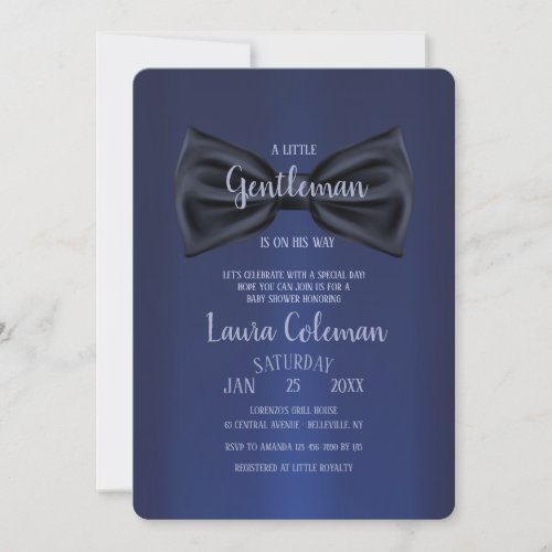 Black Bowtie Baby Shower Invitation