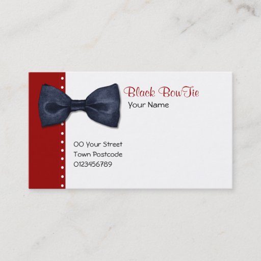 Customizable Black BowTie Business Card