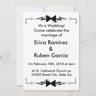 Black Bowtie Electronic Wedding Invitation