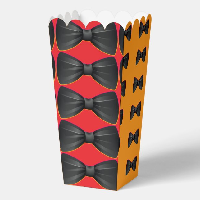 Black Bowtie Repeat Red + Orange             Favor Boxes (Back)