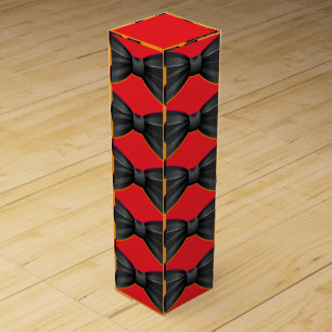 Black Bowtie Repeat Red              Wine Box