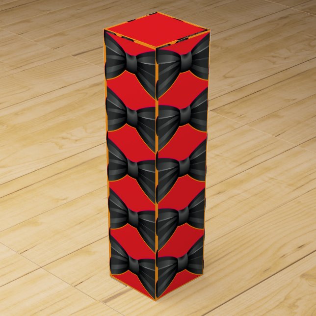 Black Bowtie Repeat Red              Wine Box (Front)