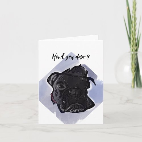 Black Boxer Pup  Card