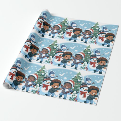 Black Boy Christmas Wrapping Paper