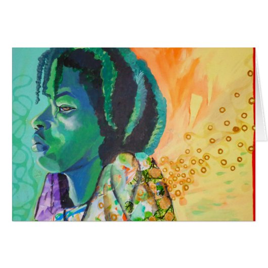 Black Boy Dreaming Card (Front Horizontal)