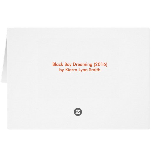Black Boy Dreaming Card (Back Horizontal)