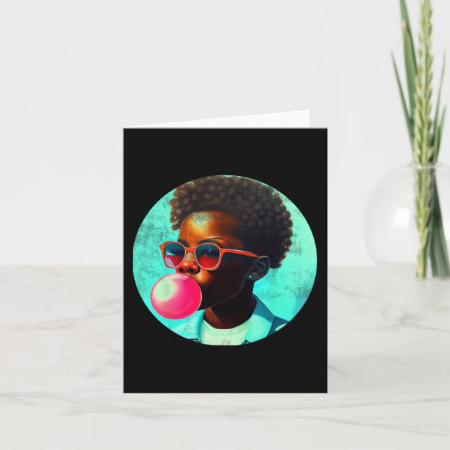 Black Boy Joy Bubble Gum Fun African Melanin Princ Card (Front)