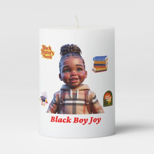 Black Boy Joy Pillar Candle