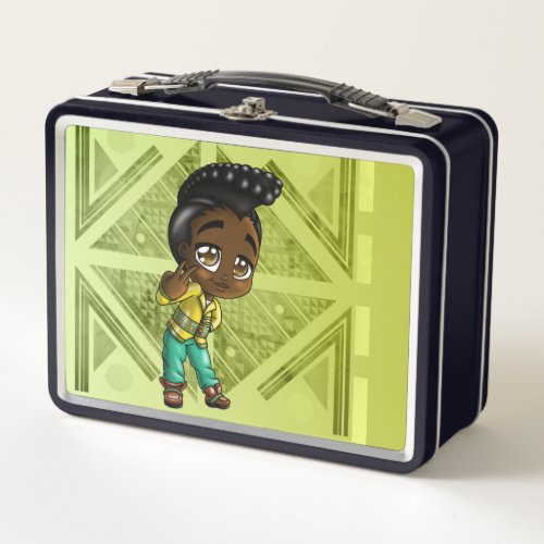 Black Boy Metal Lunch Box