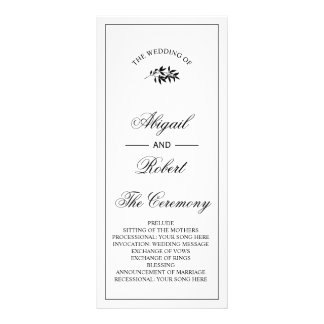 Black branch Old Money wedding program