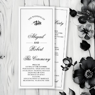 Black branch Old Money wedding program