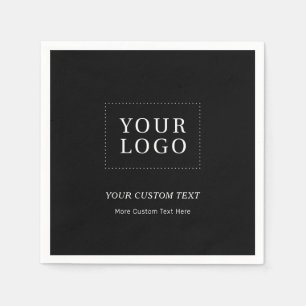 Black Branded Custom Business Logo Promotional Napkins