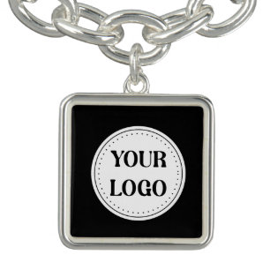 Black Branded Logo Corporate Business Company Ba Bracelet