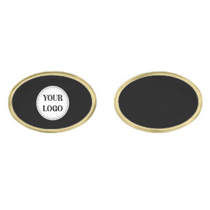 Black Branded Logo Corporate Business Company Ba Cufflinks