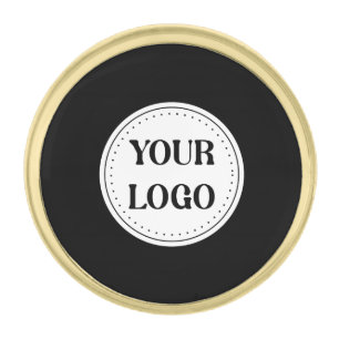 Black Branded Logo   Corporate Business Company Ba Gold Finish Lapel Pin