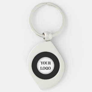 Black Branded Logo Corporate Business Company Ba Keychain