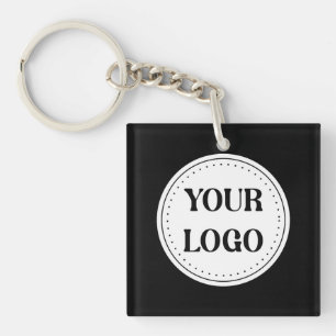 Black Branded Logo Corporate Business Company Ba Keychain