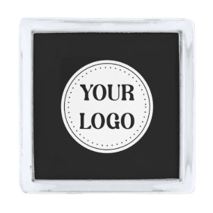 Black Branded Logo   Corporate Business Company Ba Silver Finish Lapel Pin