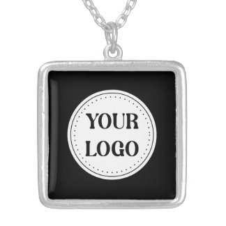Black Branded Logo | Corporate Business Company Ba Silver Plated Necklace