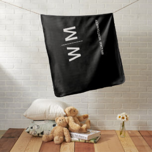 Black Branded Logo   Corporate Business Company Baby Blanket
