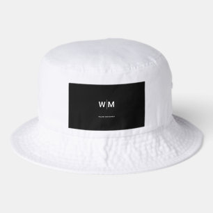 Black Branded Logo   Corporate Business Company Bucket Hat