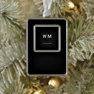 Black Branded Logo Corporate Business Company Christmas Ornament