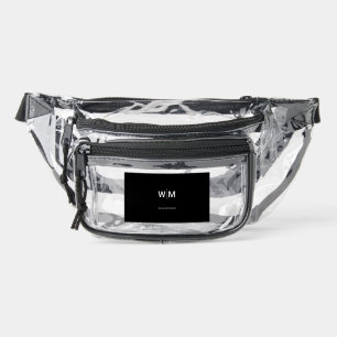 Black Branded Logo Corporate Business Company Clear Fanny Pack
