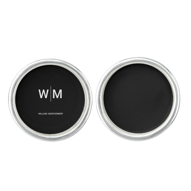 Black Branded Logo | Corporate Business Company Cufflinks (Front)