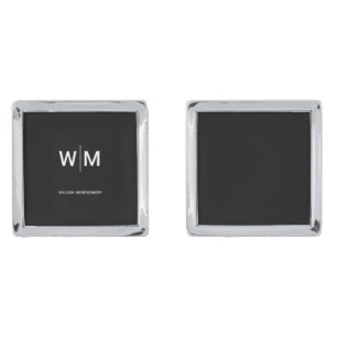 Black Branded Logo Corporate Business Company Cufflinks
