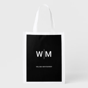 Black Branded Logo Corporate Business Company Grocery Bag