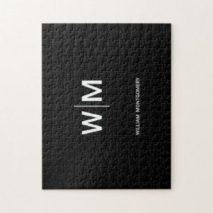 Black Branded Logo Corporate Business Company Jigsaw Puzzle