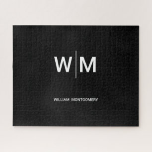 Black Branded Logo Corporate Business Company Jigsaw Puzzle