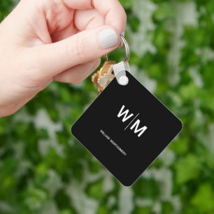Black Branded Logo Corporate Business Company Keychain