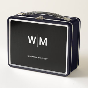 Black Branded Logo Corporate Business Company Metal Lunch Box