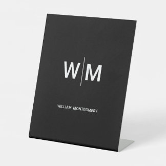 Black Branded Logo | Corporate Business Company Pedestal Sign