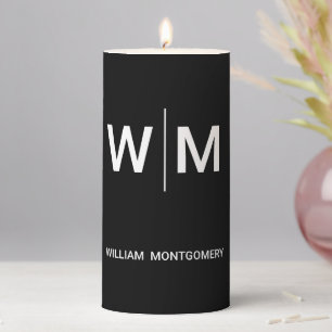 Black Branded Logo   Corporate Business Company Pillar Candle