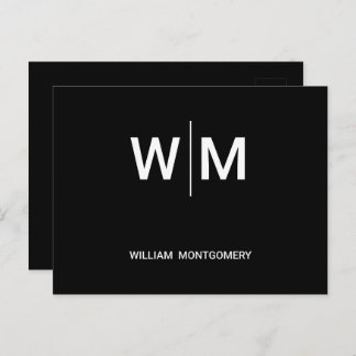 Black Branded Logo | Corporate Business Company Postcard
